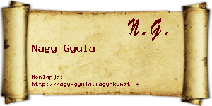 Nagy Gyula névjegykártya